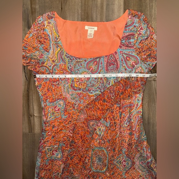 Sundance Silk Paisley Print Dress Size 8 - Picture 3 of 9